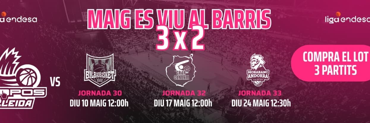 El Hiopos Lleida anuncia una promoció 3x2 per omplir el Barris Nord en els tres partits clau del mes de maig