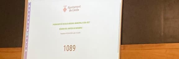 El número 1.089 marcarà l’ordre de preferència d’accés a les Escoles Bressol de Lleida en cas d’empat