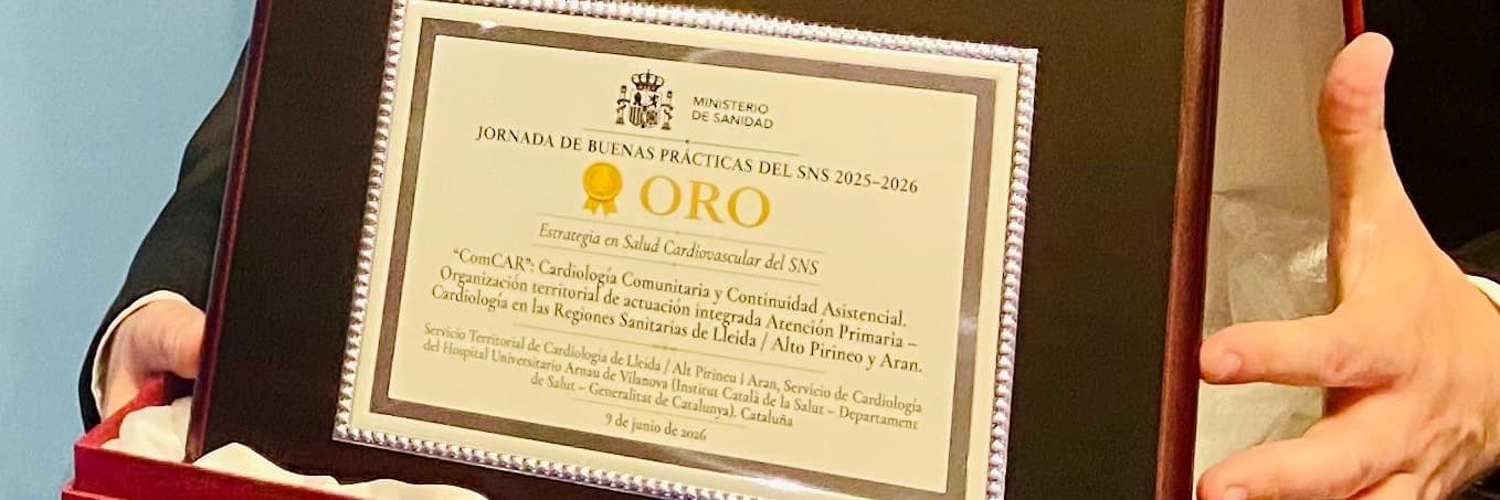 Sanitat reconeix amb la categoria Or el programa ComCAR de Cardiologia i l’Atenció Primària de Lleida i l’Alt Pirineu i Aran