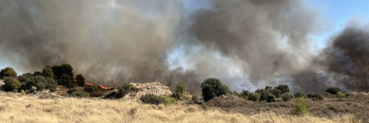 Desconfinats el nucli d'Andani i les granges d'Alfarràs per la bona evolució de l'incendi al torrent Regal de Viuda